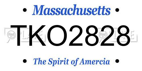 TKO2828 Massachusetts License Plate