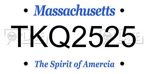 TKQ2525 Massachusetts License Plate