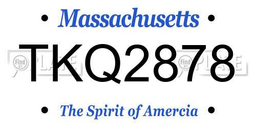 TKQ2878 Massachusetts License Plate
