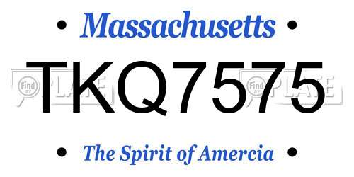TKQ7575 Massachusetts License Plate