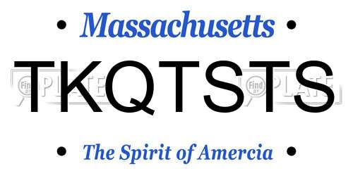 TKQTSTS Massachusetts License Plate