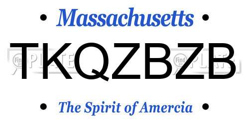 TKQZBZB Massachusetts License Plate