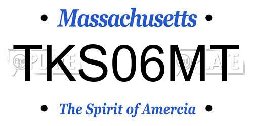 TKS06MT Massachusetts License Plate