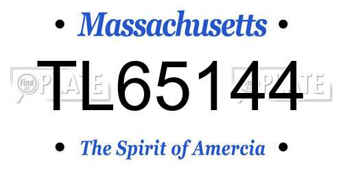 TL65144 Massachusetts License Plate