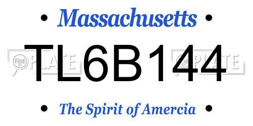 TL6B144 Massachusetts License Plate