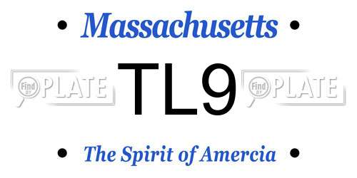 TL9 Massachusetts License Plate