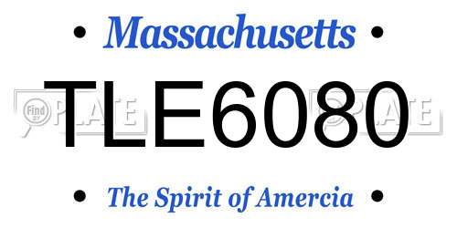 TLE6080 Massachusetts License Plate