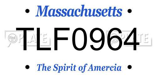 TLF0964 Massachusetts License Plate