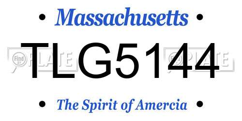 TLG5144 Massachusetts License Plate
