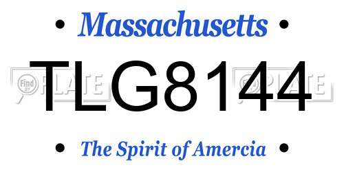 TLG8144 Massachusetts License Plate