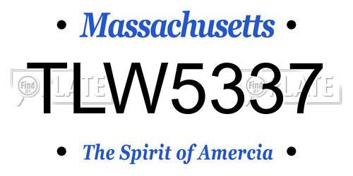 TLW5337 Massachusetts License Plate