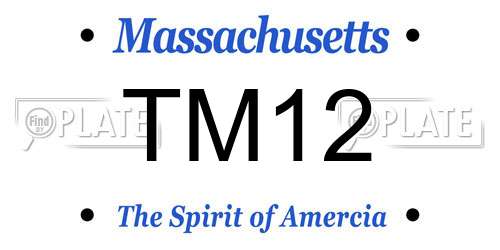 TM12 Massachusetts License Plate