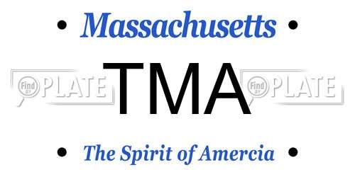 TMA Massachusetts License Plate