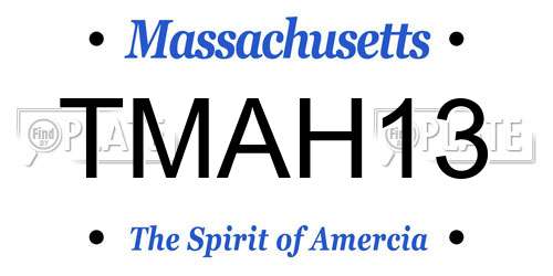 TMAH13 Massachusetts License Plate
