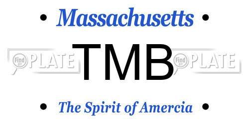 TMB Massachusetts License Plate