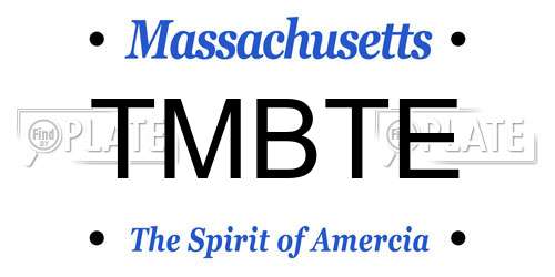 TMBTE Massachusetts License Plate