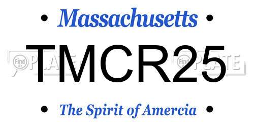 TMCR25 Massachusetts License Plate