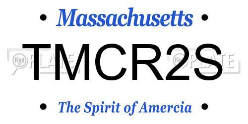 TMCR2S Massachusetts License Plate