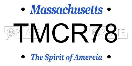 TMCR78 Massachusetts License Plate