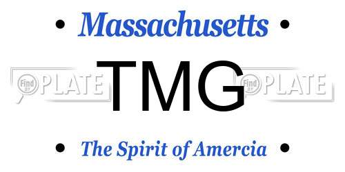 TMG Massachusetts License Plate