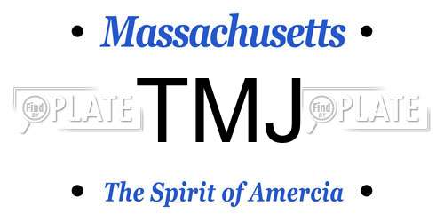 TMJ Massachusetts License Plate