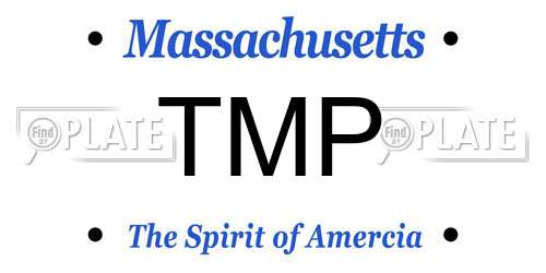 TMP Massachusetts License Plate