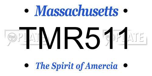 TMR511 Massachusetts License Plate