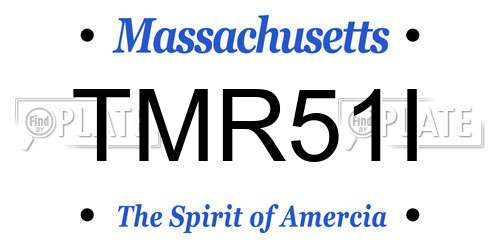 TMR51I Massachusetts License Plate