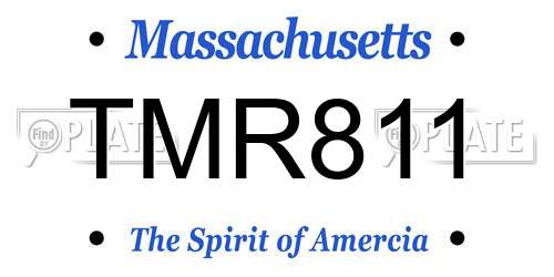 TMR811 Massachusetts License Plate