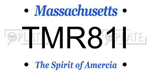TMR81I Massachusetts License Plate