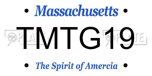 TMTG19 Massachusetts License Plate
