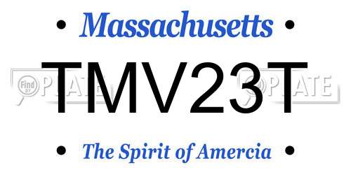 TMV23T Massachusetts License Plate