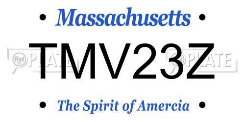 TMV23Z Massachusetts License Plate