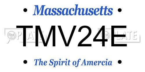 TMV24E Massachusetts License Plate
