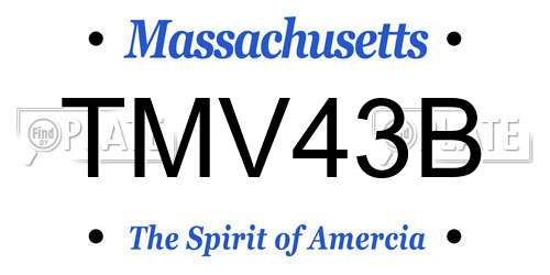 TMV43B Massachusetts License Plate