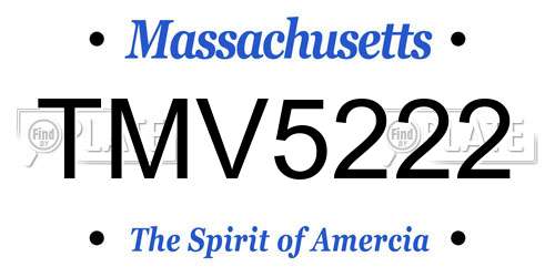 TMV5222 Massachusetts License Plate