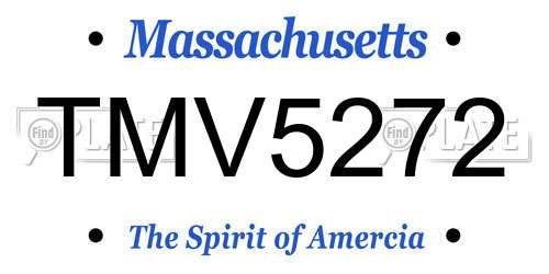 TMV5272 Massachusetts License Plate