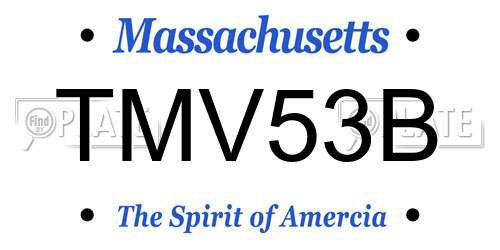 TMV53B Massachusetts License Plate