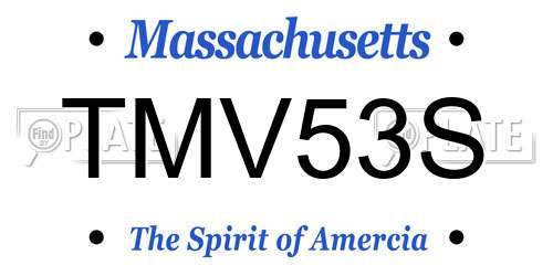 TMV53S Massachusetts License Plate