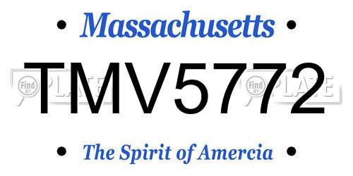 TMV5772 Massachusetts License Plate