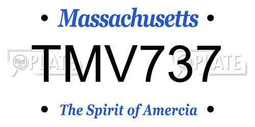 TMV737 Massachusetts License Plate