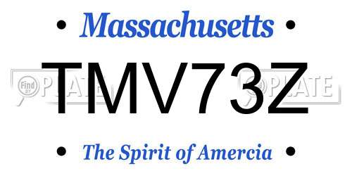 TMV73Z Massachusetts License Plate