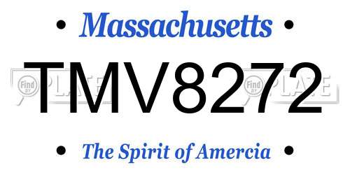 TMV8272 Massachusetts License Plate
