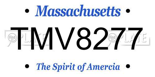 TMV8277 Massachusetts License Plate