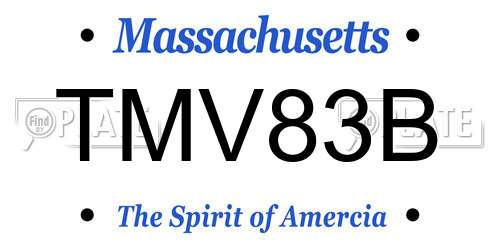 TMV83B Massachusetts License Plate