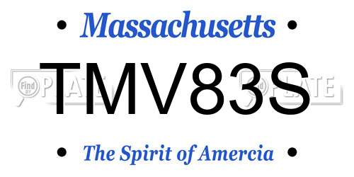 TMV83S Massachusetts License Plate