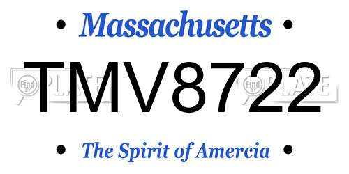 TMV8722 Massachusetts License Plate
