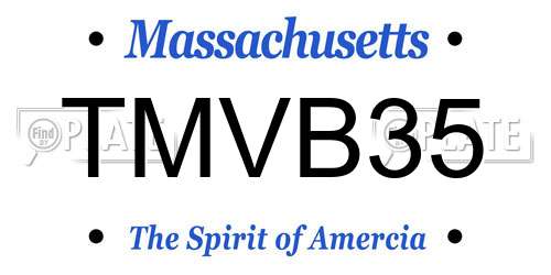 TMVB35 Massachusetts License Plate