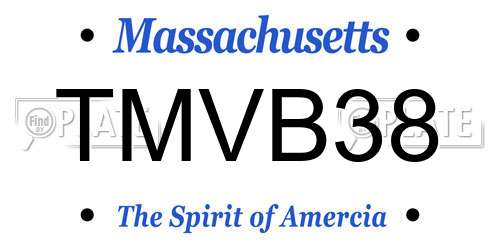 TMVB38 Massachusetts License Plate