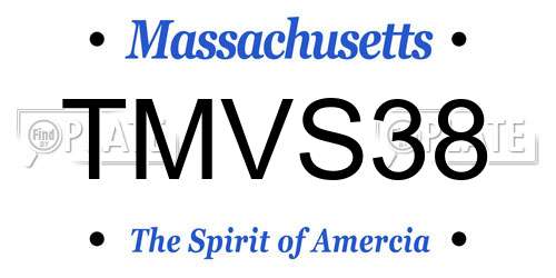 TMVS38 Massachusetts License Plate